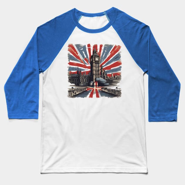 London UK England, United Kingdom Baseball T-Shirt by Rossie Designs